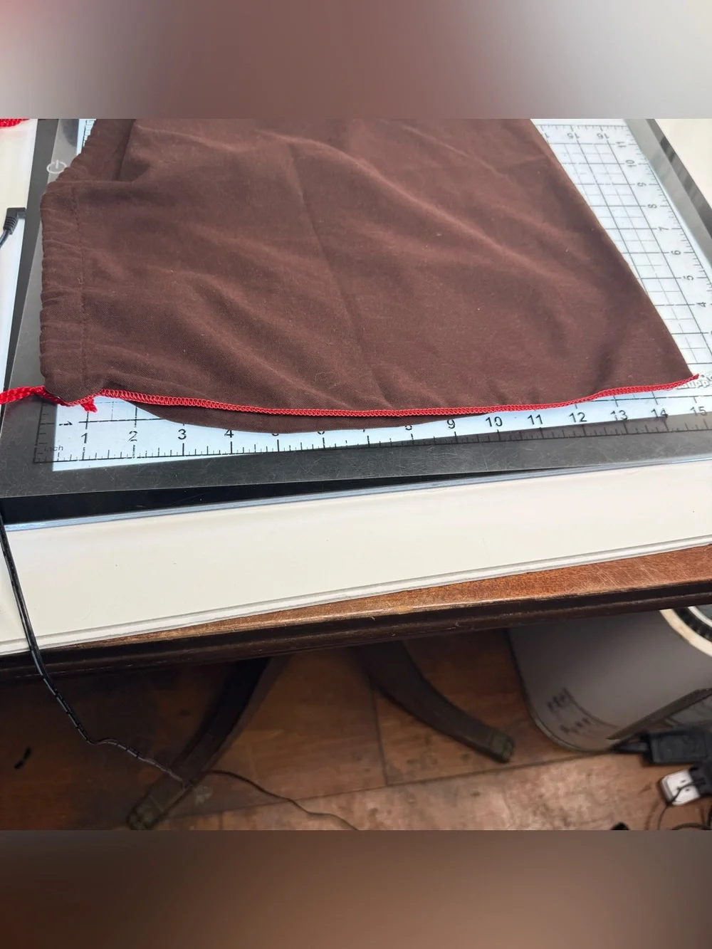 Coach Brown and red Drawstring Dust Bag.  18 wide by 15 inches.